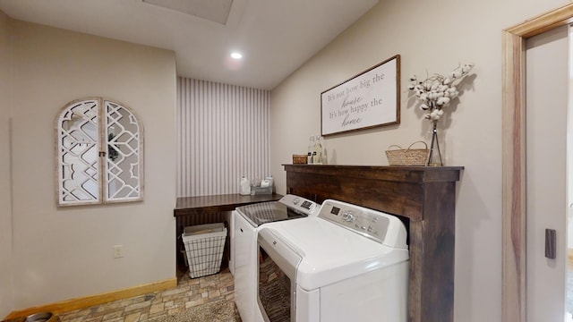 laundry area featuring washer and clothes dryer