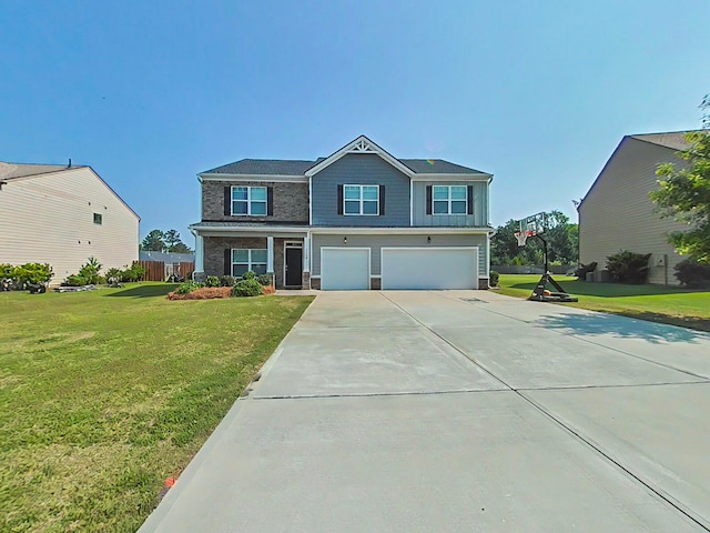 4706 Southwind Rd, Evans, GA 30809 - craftsman inspired home featuring an attached garage, concrete driveway, and a front lawn