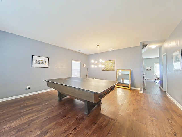 4706 Southwind Rd, Evans, GA 30809 - recreation room featuring wood-type flooring, baseboards, and pool table