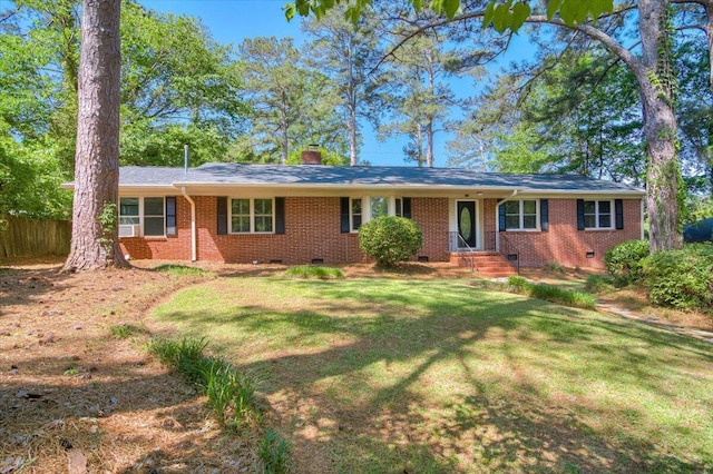427 Ashland Dr, Augusta, GA 30909 - ranch-style home featuring crawl space, a chimney, and brick siding