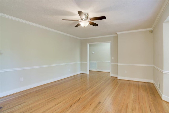 427 Ashland Dr, Augusta, GA 30909 - unfurnished room with light wood-style floors, ceiling fan, and ornamental molding