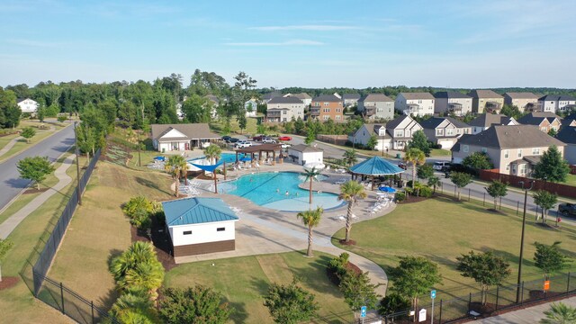 aerial view featuring a residential view