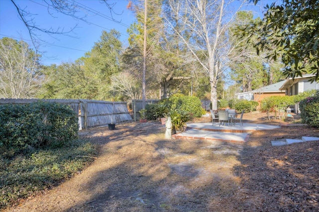 view of yard with a patio