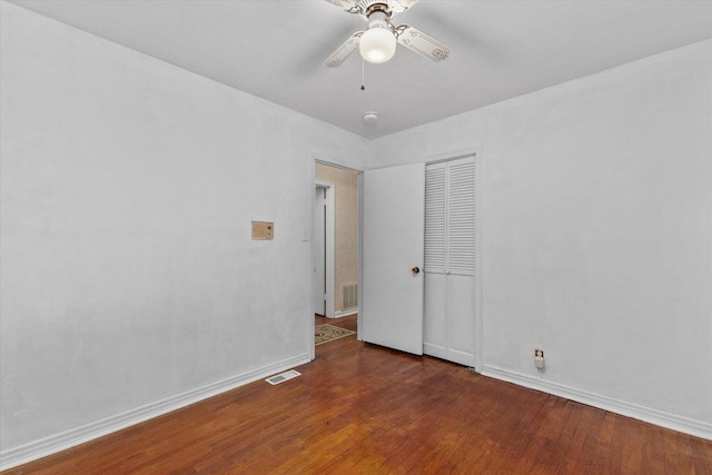 2216 Silverdale Rd, Augusta, GA 30906 - spare room featuring wood finished floors, baseboards, ceiling fan, and a smoke detector