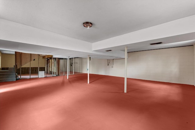 2216 Silverdale Rd, Augusta, GA 30906 - finished below grade area with stairs and concrete block wall
