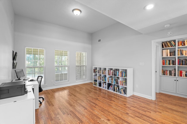 1382 Shadow Oak Dr, Evans, GA 30809 - office area featuring light wood-type flooring, baseboards, and recessed lighting