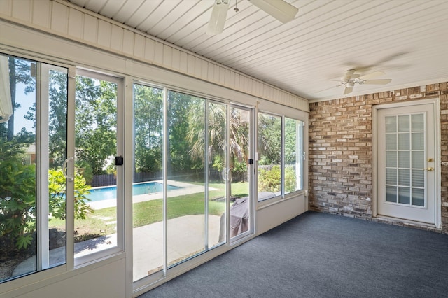 1382 Shadow Oak Dr, Evans, GA 30809 - unfurnished sunroom featuring ceiling fan