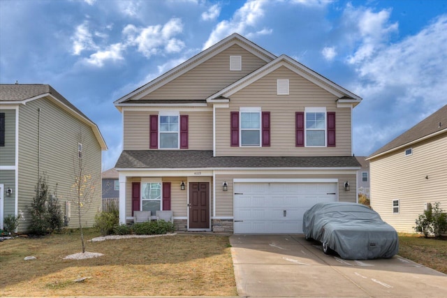 view of front facade with a garage