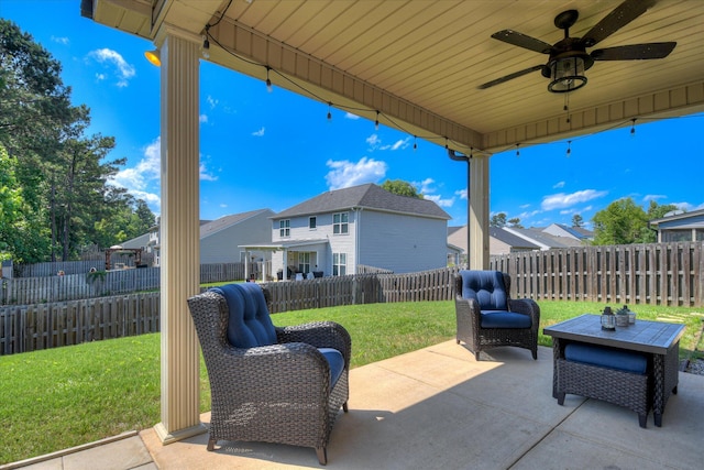 867 Williford Run Dr, Grovetown, GA 30813 - view of patio with a residential view and ceiling fan