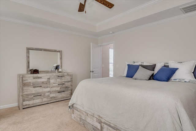 867 Williford Run Dr, Grovetown, GA 30813 - bedroom with light carpet, ornamental molding, and a ceiling fan