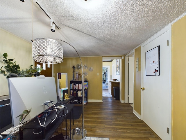 102 Ellis St, Wrens, GA 30833 - hall featuring dark hardwood / wood-style floors and a textured ceiling