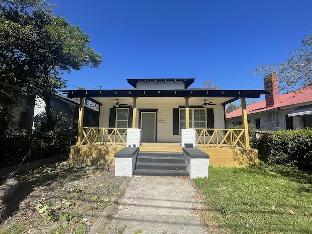 1835 Fenwick St, Augusta, GA 30904 - view of front facade featuring ceiling fan and covered porch