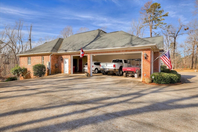 view of property exterior featuring a garage