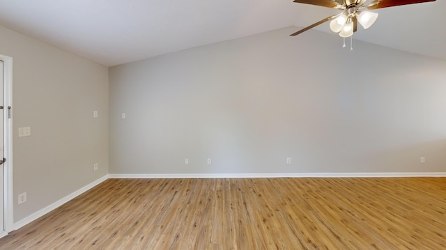 1235 Longpoint Dr, Augusta, GA 30906 - unfurnished room featuring light wood-type flooring, a ceiling fan, vaulted ceiling, and baseboards