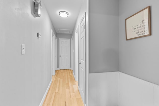 3973 Concord Pl, Martinez, GA 30907 - hall featuring light wood-style floors and attic access