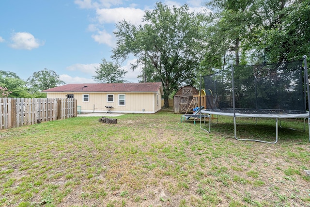 3973 Concord Pl, Martinez, GA 30907 - fenced backyard with a trampoline and a shed
