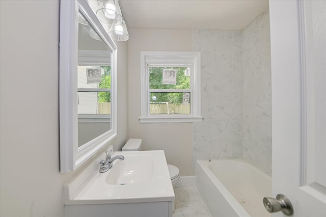 2001 Hiram Rd, Augusta, GA 30904 - bathroom featuring a bath, marble look tiles, and vanity