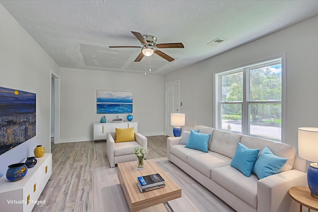 2001 Hiram Rd, Augusta, GA 30904 - living area with ceiling fan, light wood finished floors, and a textured ceiling