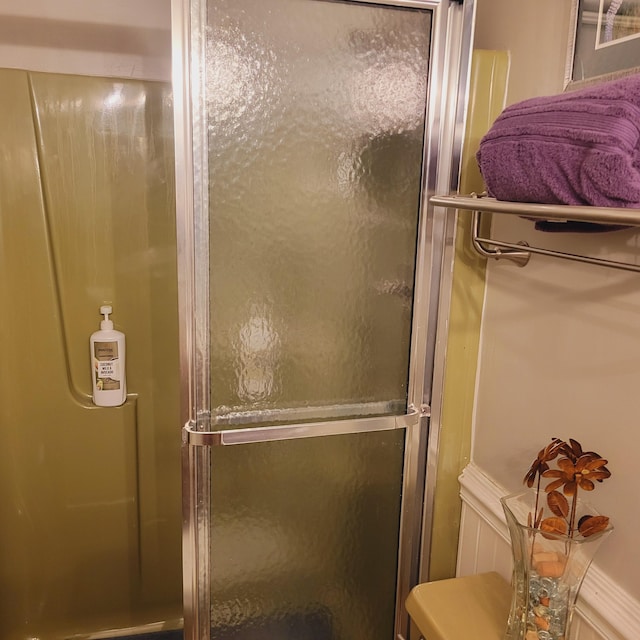 bathroom featuring a stall shower