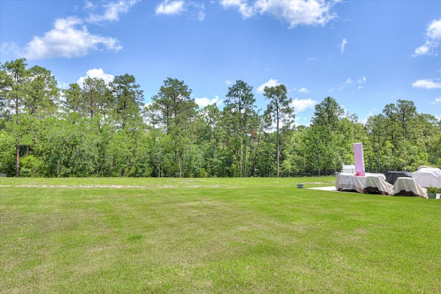 670 Callaway Dr, Graniteville, SC 29829 - view of grassy yard with a wooded view