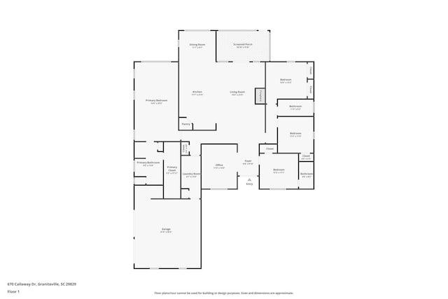 670 Callaway Dr, Graniteville, SC 29829 - room layout