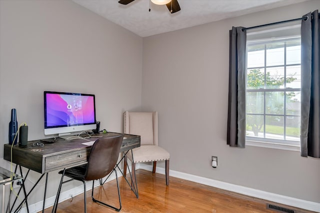 2013 Lamar Rd, Augusta, GA 30904 - office space featuring baseboards, wood finished floors, and ceiling fan