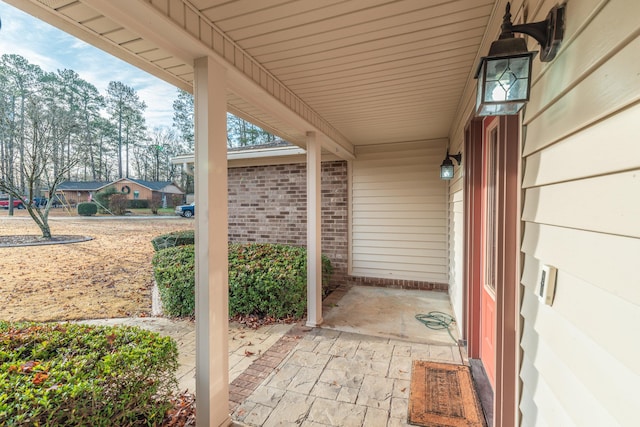 view of patio featuring covered porch