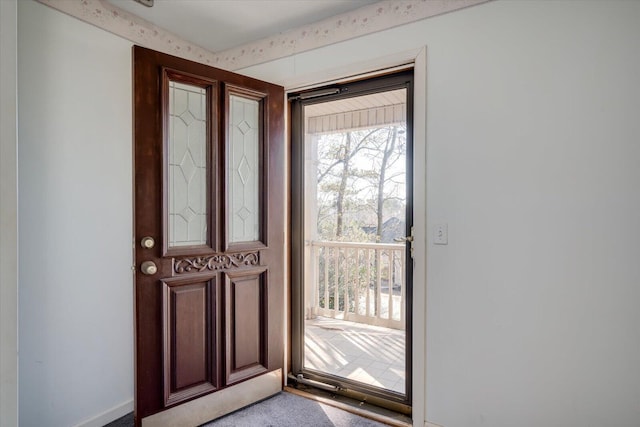 entryway featuring carpet