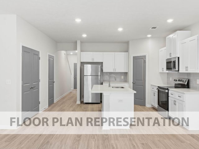 1301 Newbern Dr, Grovetown, GA 30813 - kitchen featuring stainless steel appliances, light wood-type flooring, light countertops, backsplash, and recessed lighting