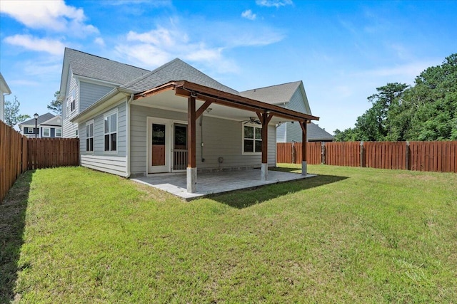 1404 Feldspar Ct, Augusta, GA 30909 - back of house with a patio area, a fenced backyard, and ceiling fan