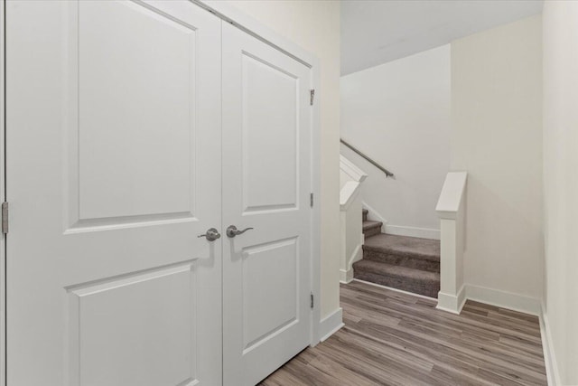 1404 Feldspar Ct, Augusta, GA 30909 - staircase featuring baseboards and wood finished floors