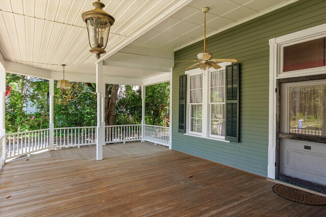 223 E Robert Toombs Ave, Washington, GA 30673 - wooden deck with ceiling fan