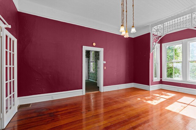 223 E Robert Toombs Ave, Washington, GA 30673 - spare room with hardwood / wood-style flooring, baseboards, and ornamental molding