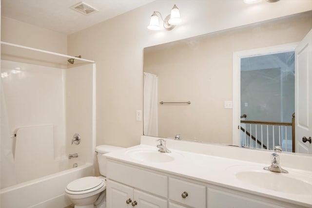 1102 Highmoor Ln, Evans, GA 30809 - full bathroom with toilet, double vanity, and shower / tub combo