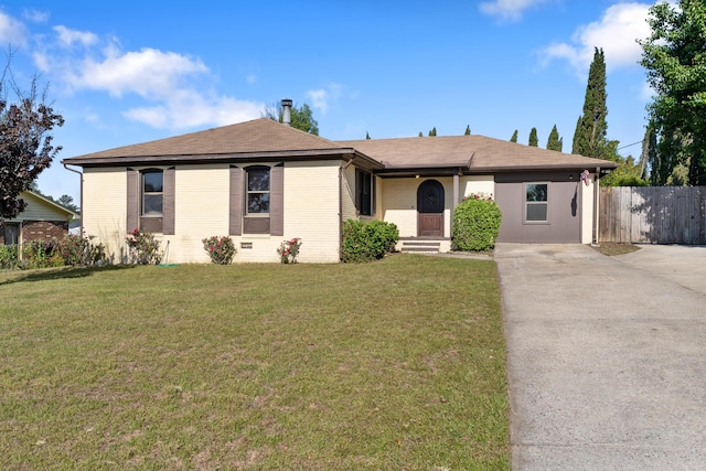 3413 Sutton Pl, Augusta, GA 30906 - ranch-style home with brick siding, driveway, fence, and a front yard