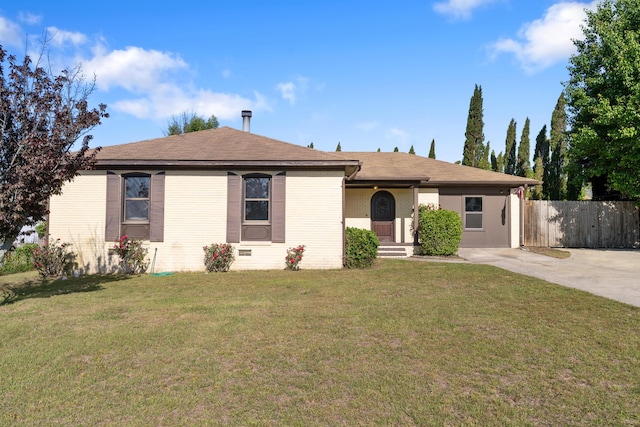3413 Sutton Pl, Augusta, GA 30906 - ranch-style home featuring brick siding, fence, a shingled roof, and a front yard