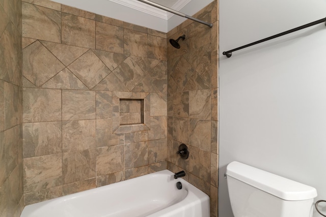 3413 Sutton Pl, Augusta, GA 30906 - bathroom featuring toilet, ornamental molding, and shower / bath combination