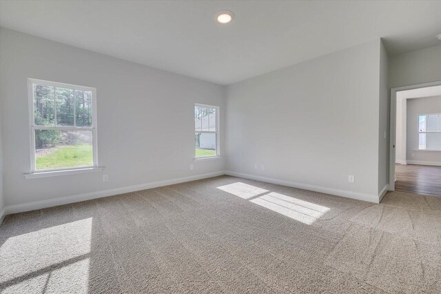 unfurnished room with baseboards and carpet flooring