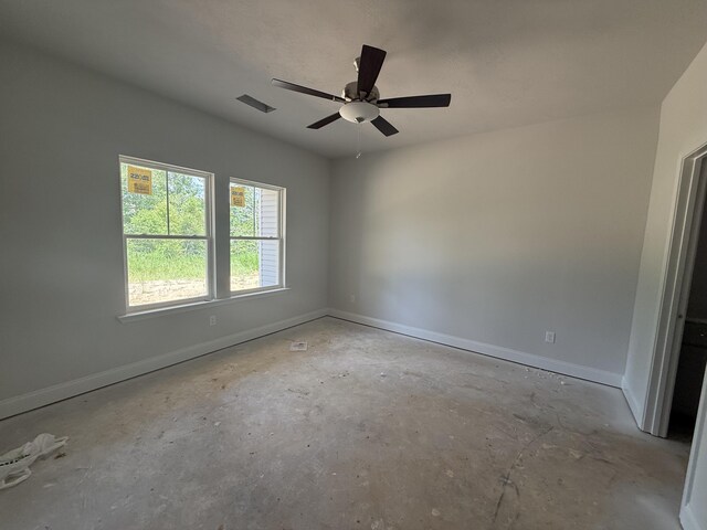 1141 Clareton Dr, Grovetown, GA 30813 - spare room with ceiling fan and concrete floors