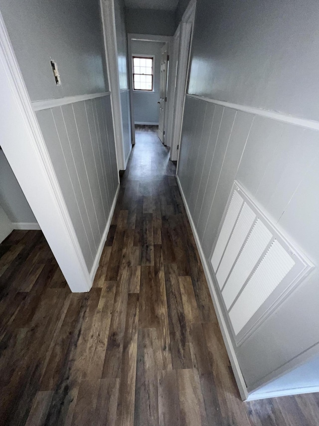 hall featuring dark hardwood / wood-style floors