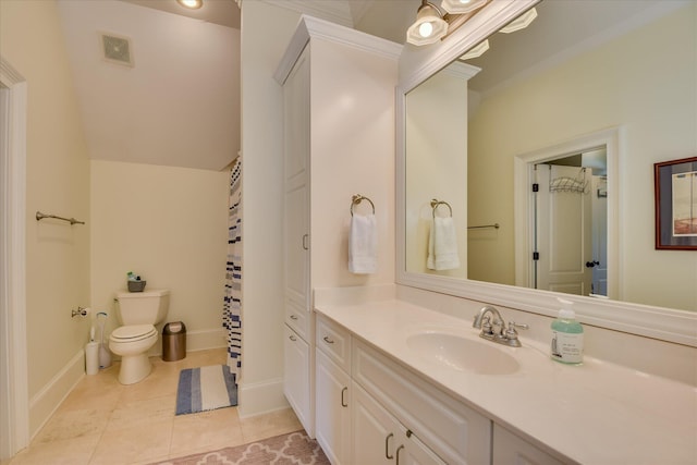 612 Emerald Xing, Evans, GA 30809 - bathroom featuring vanity, tile patterned floors, and a shower with shower curtain