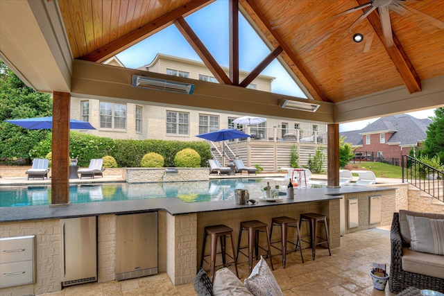 612 Emerald Xing, Evans, GA 30809 - view of patio with ceiling fan and an outdoor pool