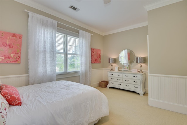 612 Emerald Xing, Evans, GA 30809 - bedroom featuring wainscoting, carpet floors, and crown molding