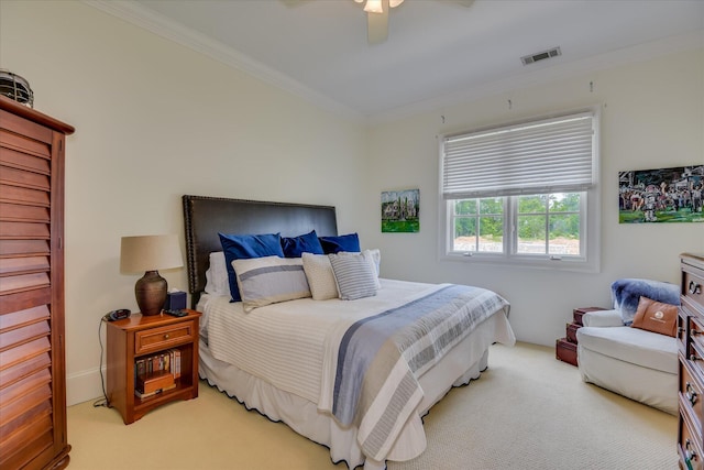 612 Emerald Xing, Evans, GA 30809 - carpeted bedroom with ornamental molding and a ceiling fan