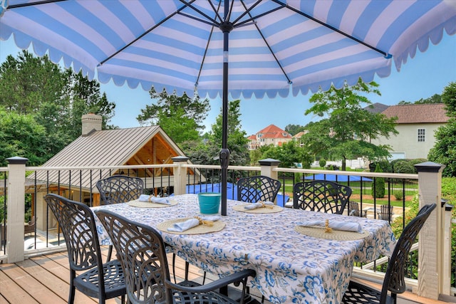 612 Emerald Xing, Evans, GA 30809 - wooden deck featuring outdoor dining space