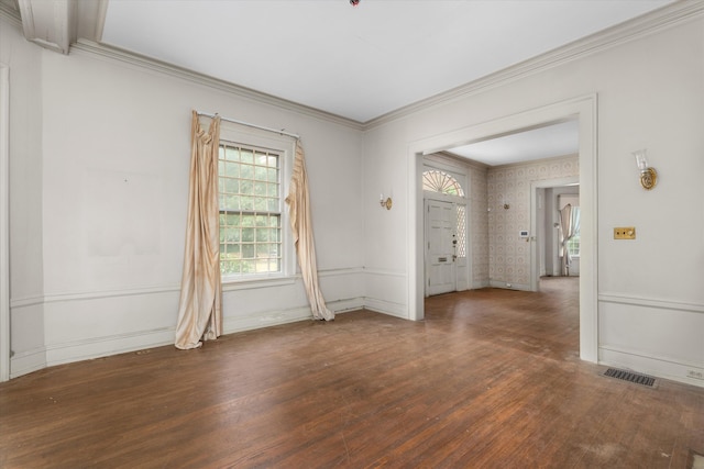 2131 Gardner St, Augusta, GA 30904 - spare room with healthy amount of natural light, ornamental molding, wood finished floors, and baseboards