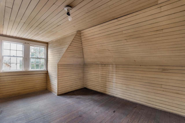 2131 Gardner St, Augusta, GA 30904 - additional living space with wooden ceiling, dark wood-type flooring, and wooden walls