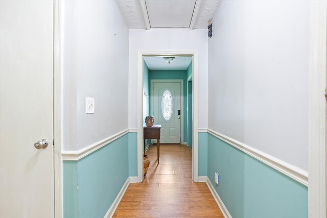 102 Briarcliff St, Belvedere, SC 29841 - hall with wood finished floors and attic access
