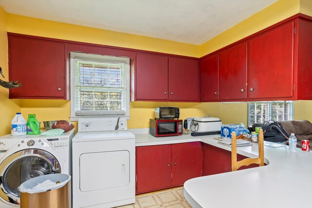 102 Briarcliff St, Belvedere, SC 29841 - laundry room featuring washing machine and dryer, light floors, and cabinet space