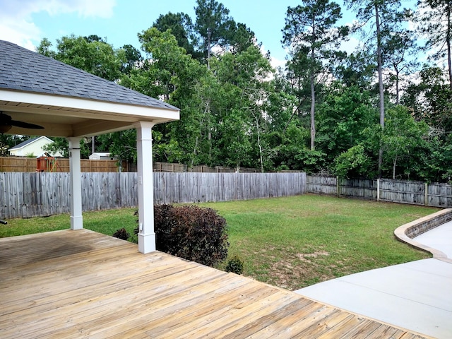 526 Timberchase Ln, Aiken, SC 29803 - view of yard featuring a wooden deck and view of wooded area